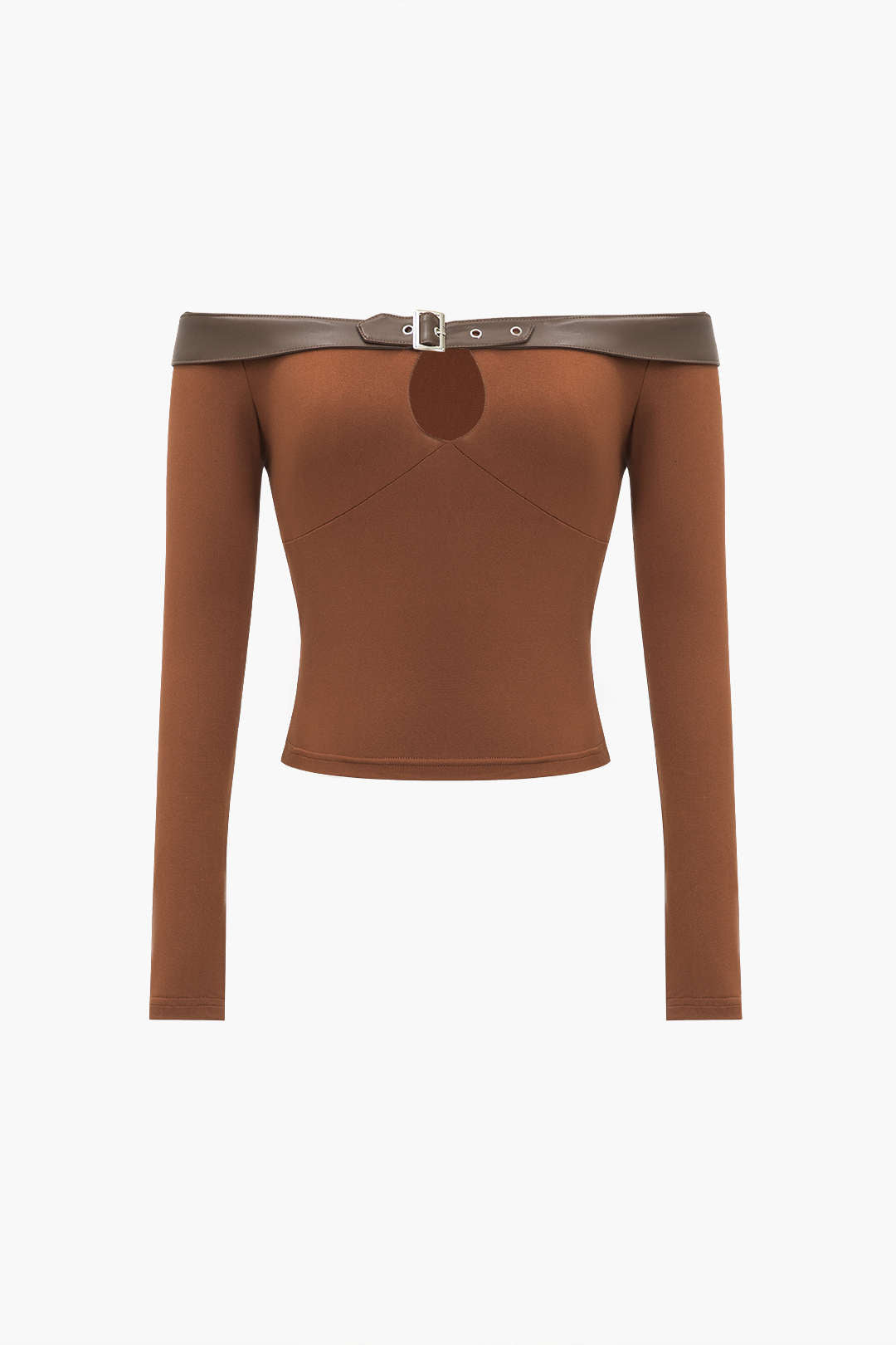 Kesik Omuzlu Uzun Kollu Üst Bluz Detaylı Şık Tasarımlı