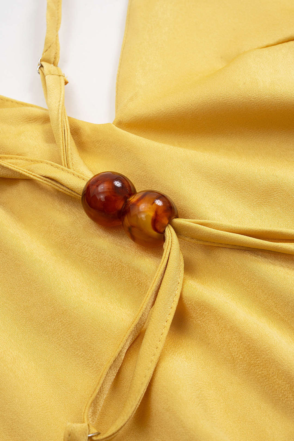 Koyu Siyah Saten Boncuklu Sırtı Açık Elbise