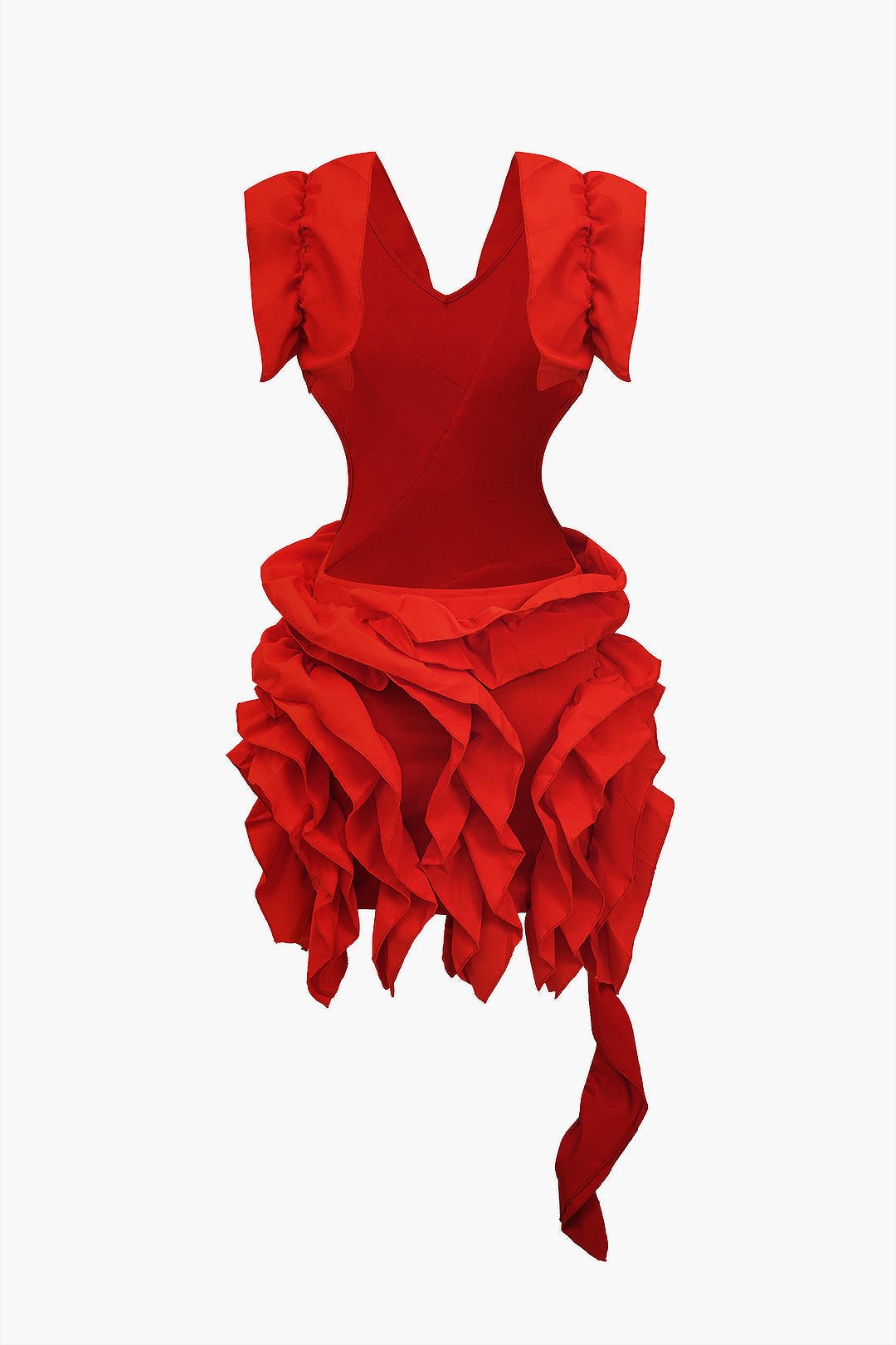 Sırt Dekoltesiz Plise Detaylı Midi Elbise