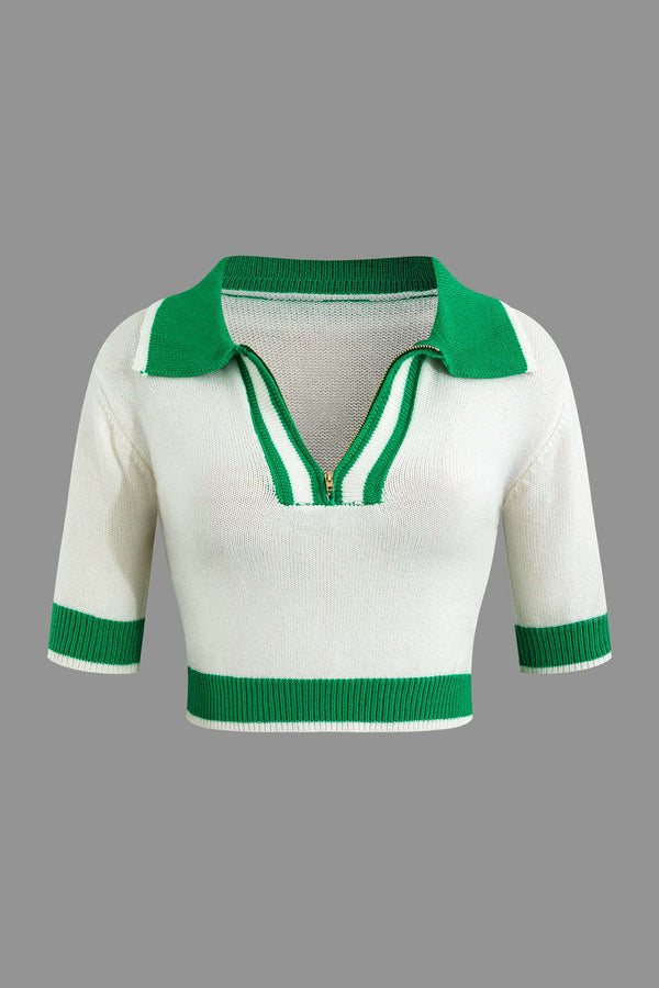 polo yaka kısa triko üst ve mini etek takımı