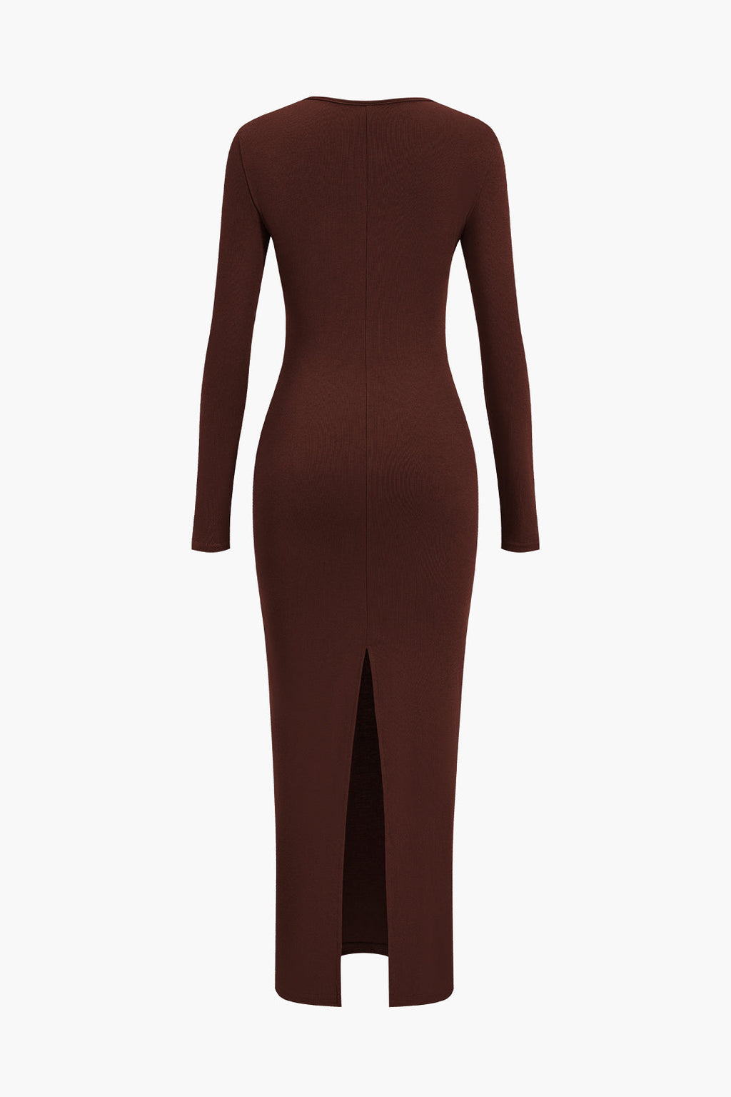 Asimetrik Yaka Yarık Maxi Elbise