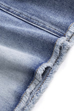 denim asimetrik yaka mini elbise