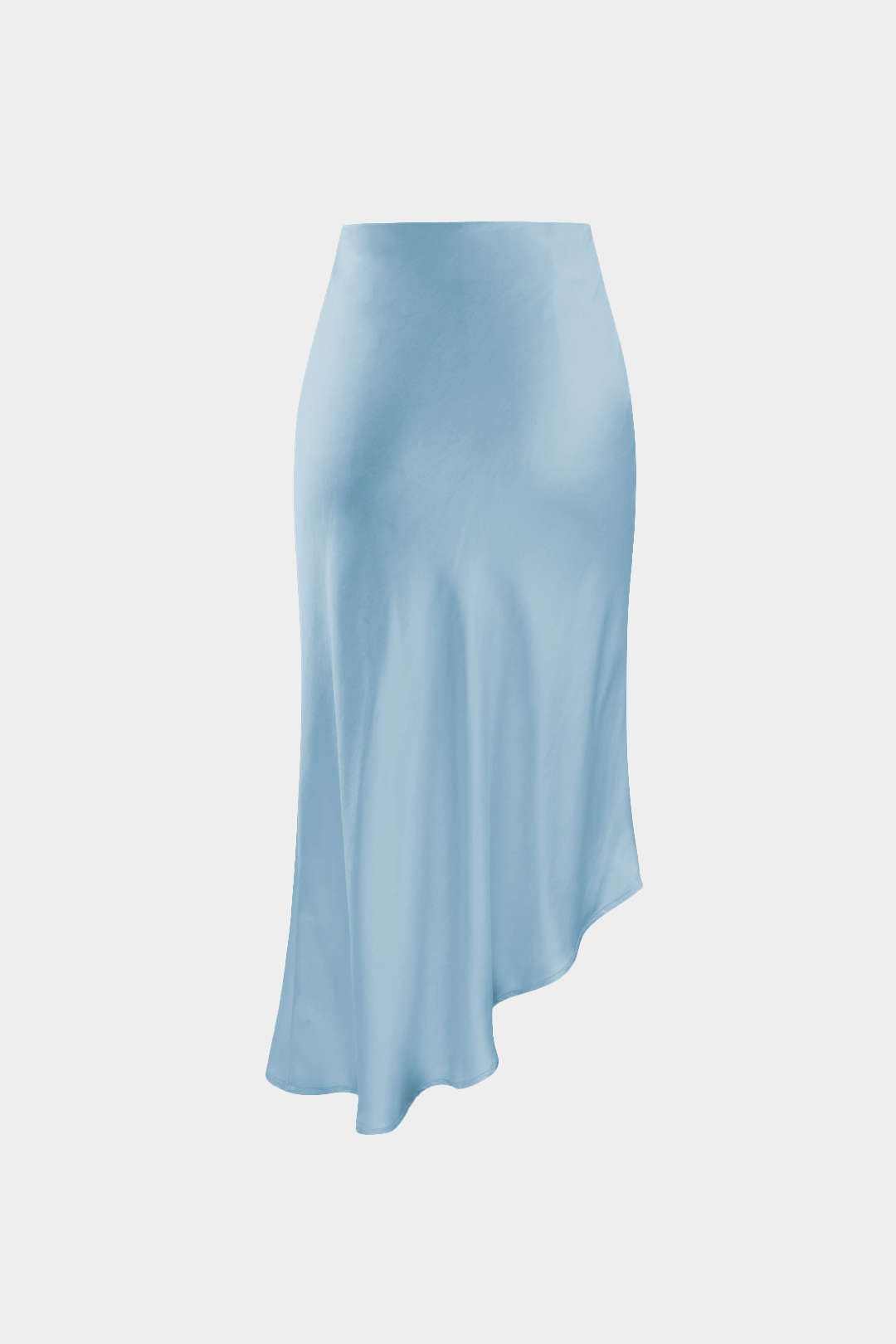 Asimetrik Kesim Yırtmaçlı Düğme Detaylı Etek