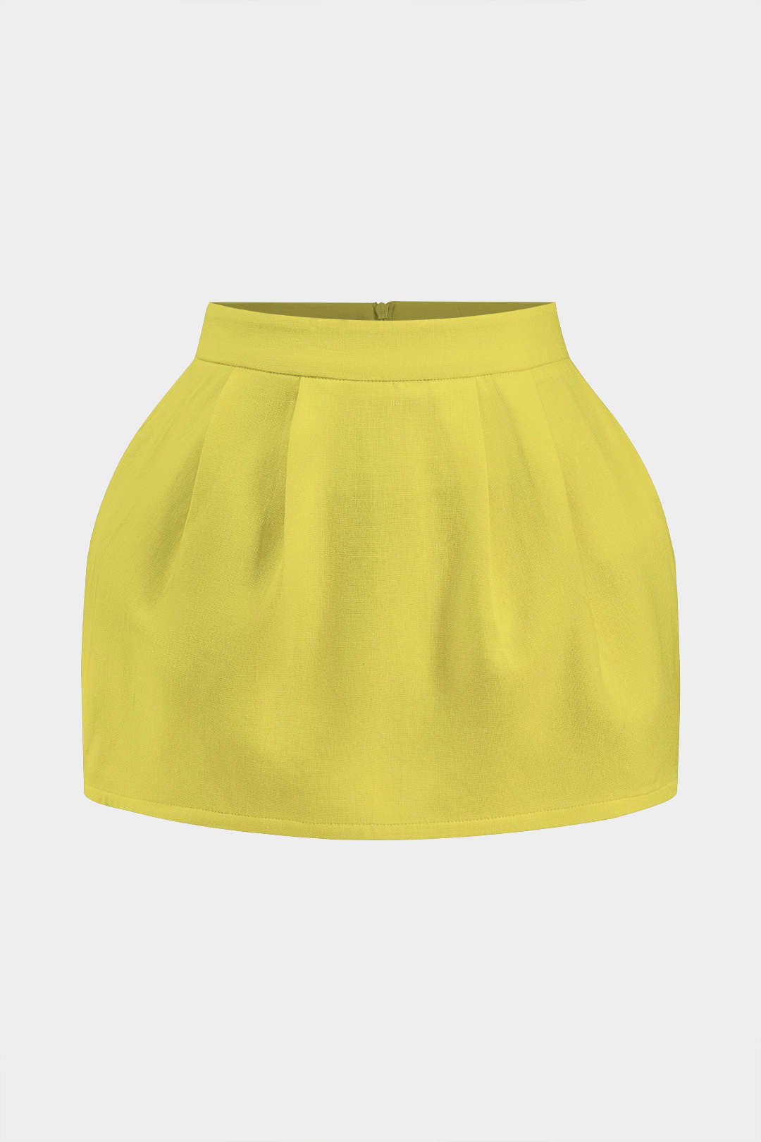 Keten Fırfırlı Fermuarlı Etek