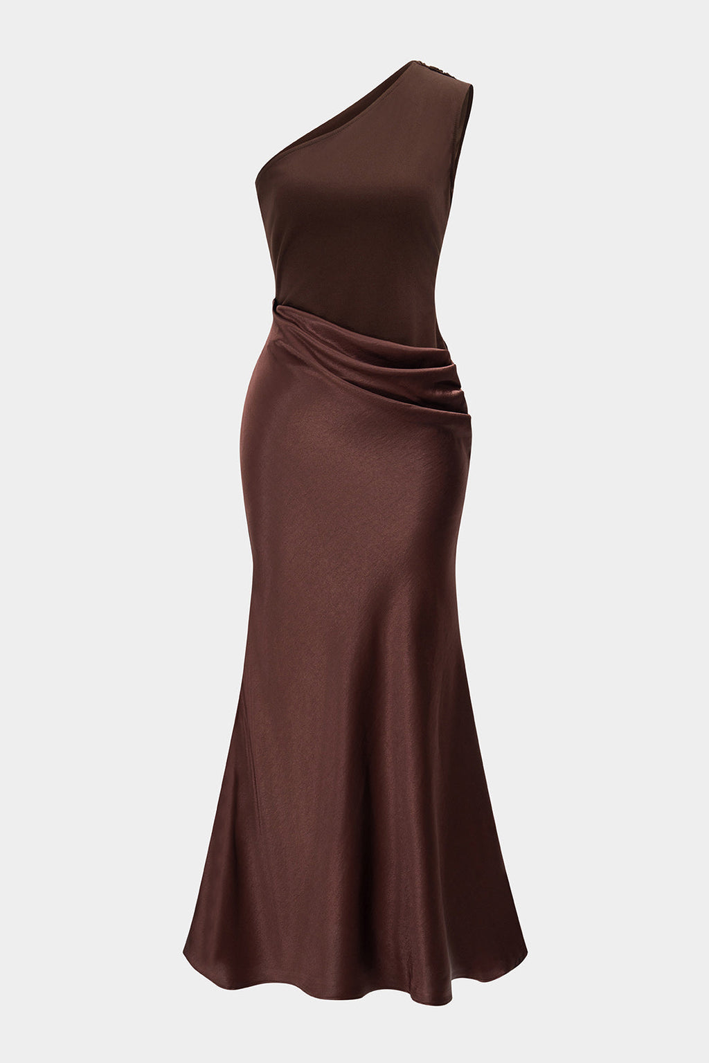 Siyah Şık Kolsuzluk Asimetrik Kesimlilik Uzun Elbise