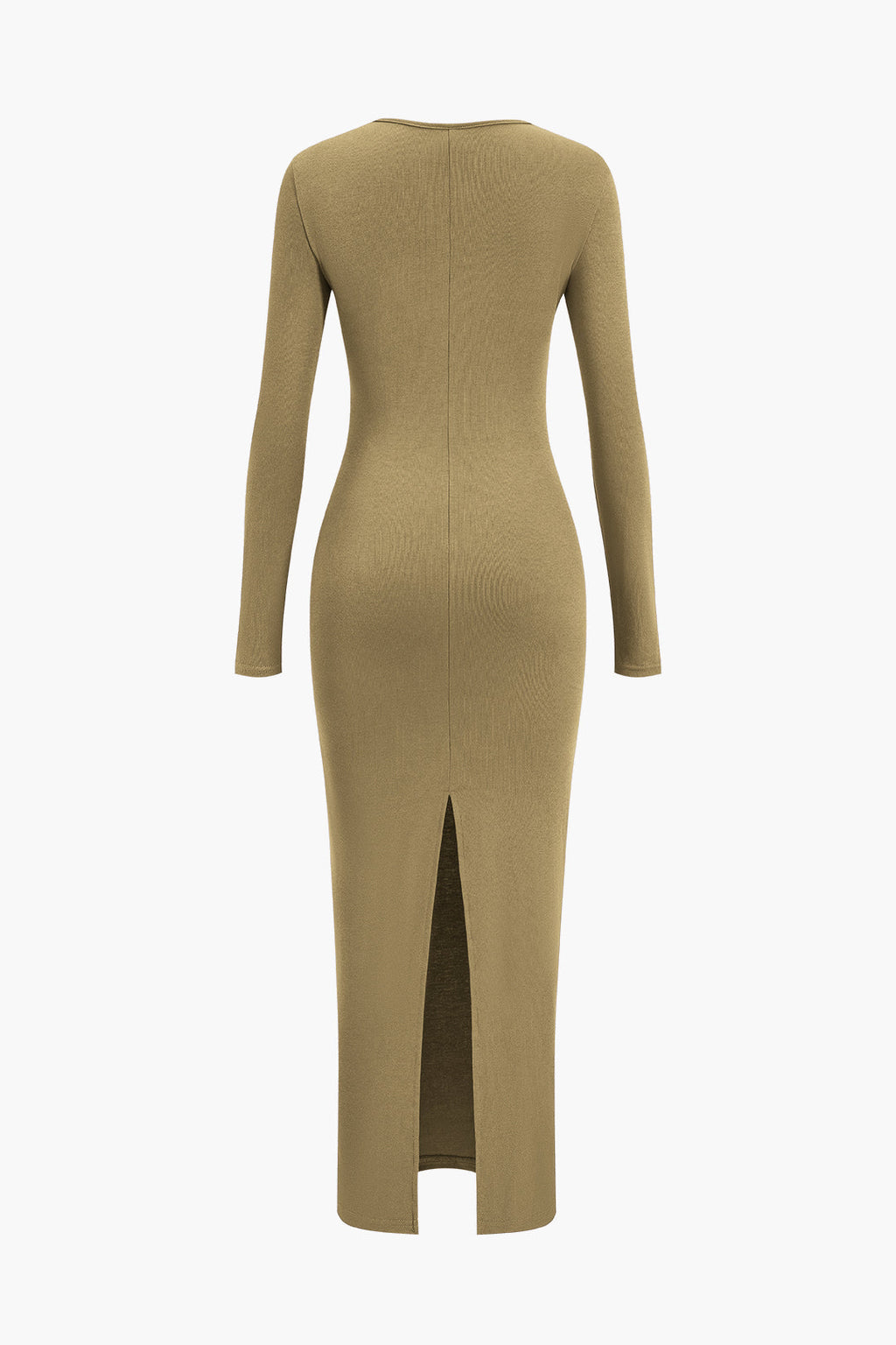 Asimetrik Yaka Yarık Maxi Elbise