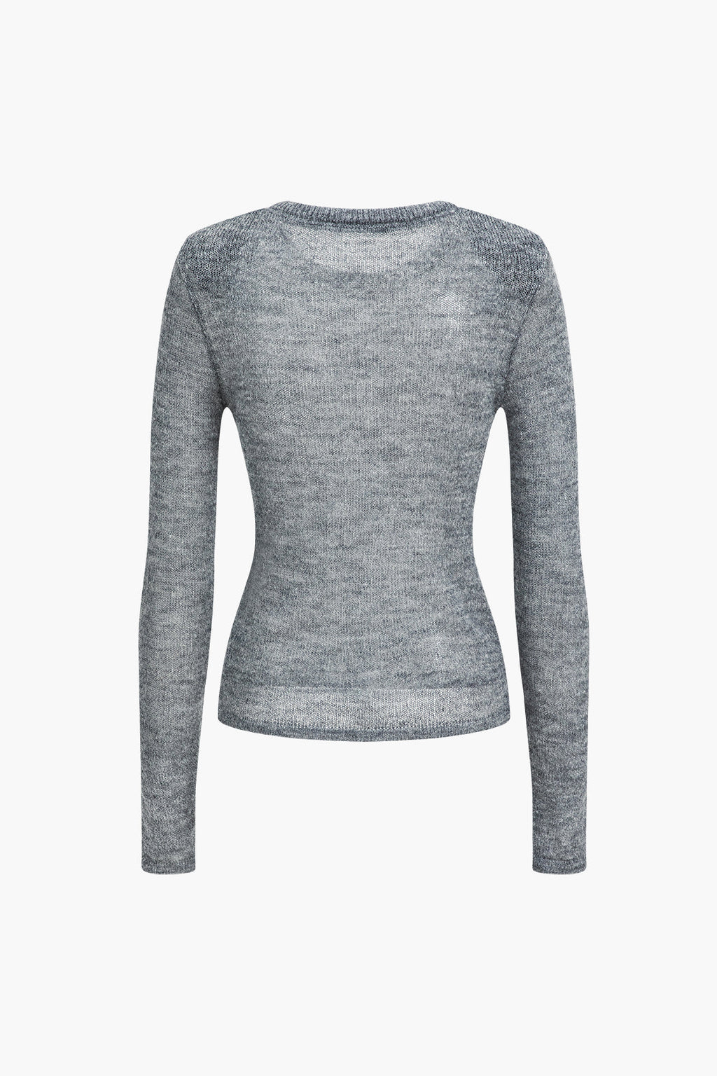 Karışık Yünlü Uzun Kollu Üst Günlük Şık Rahat Kesim