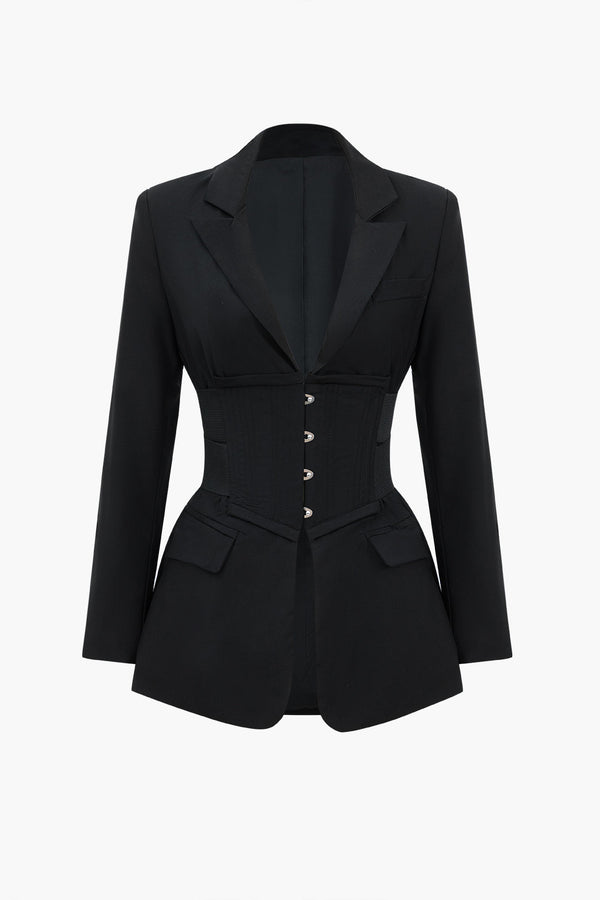 korse düğmeli blazer