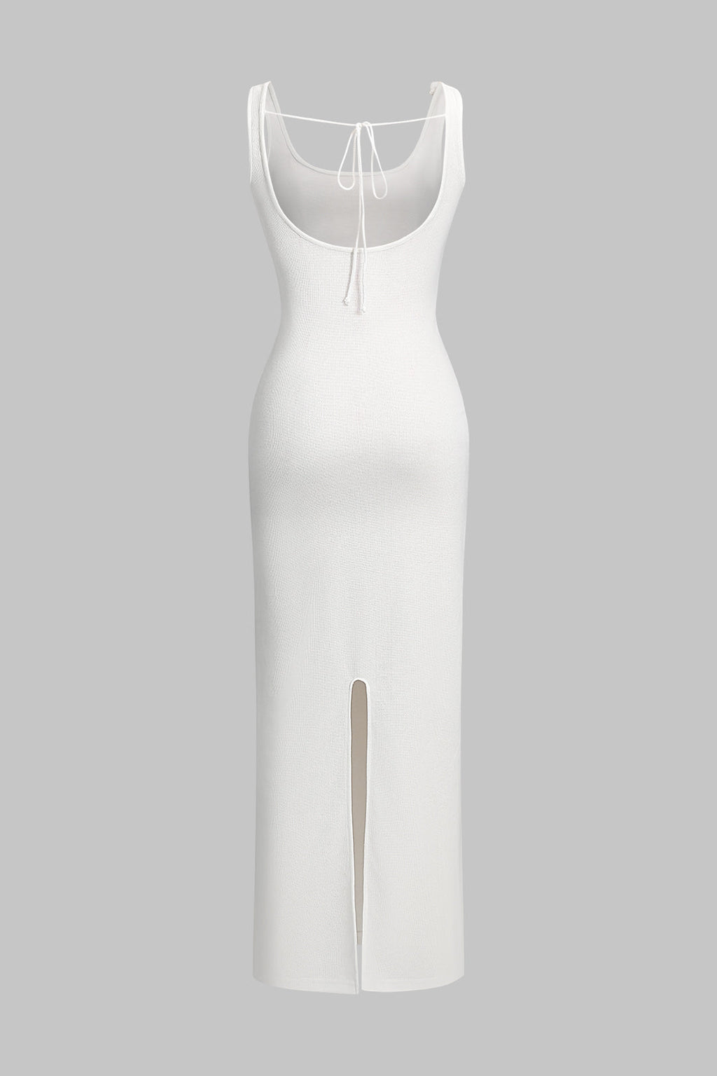 Örgü 3D Çiçek Sırt Açık Düğüm Yırtmaç Elbise