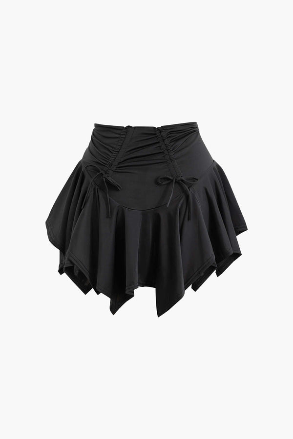 pileli bağcıklı mini etek