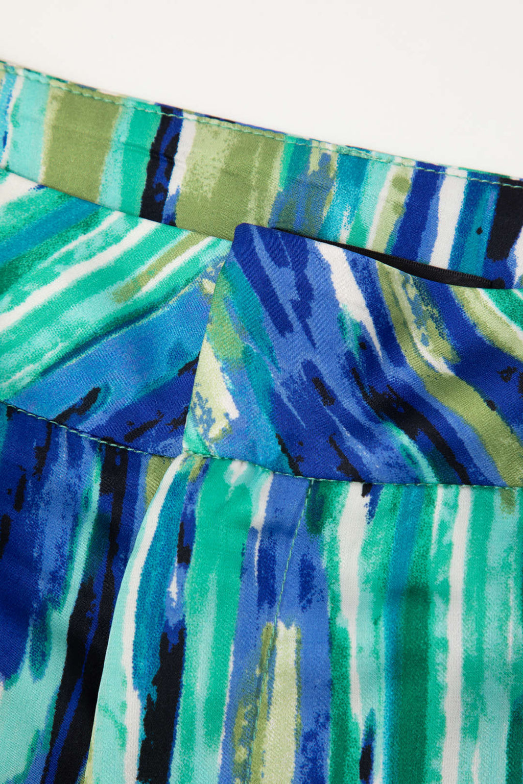 Mermer Baskılı Yüksek Bel Tam Boy Düz Pantolon