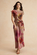 tie dye midi elbise