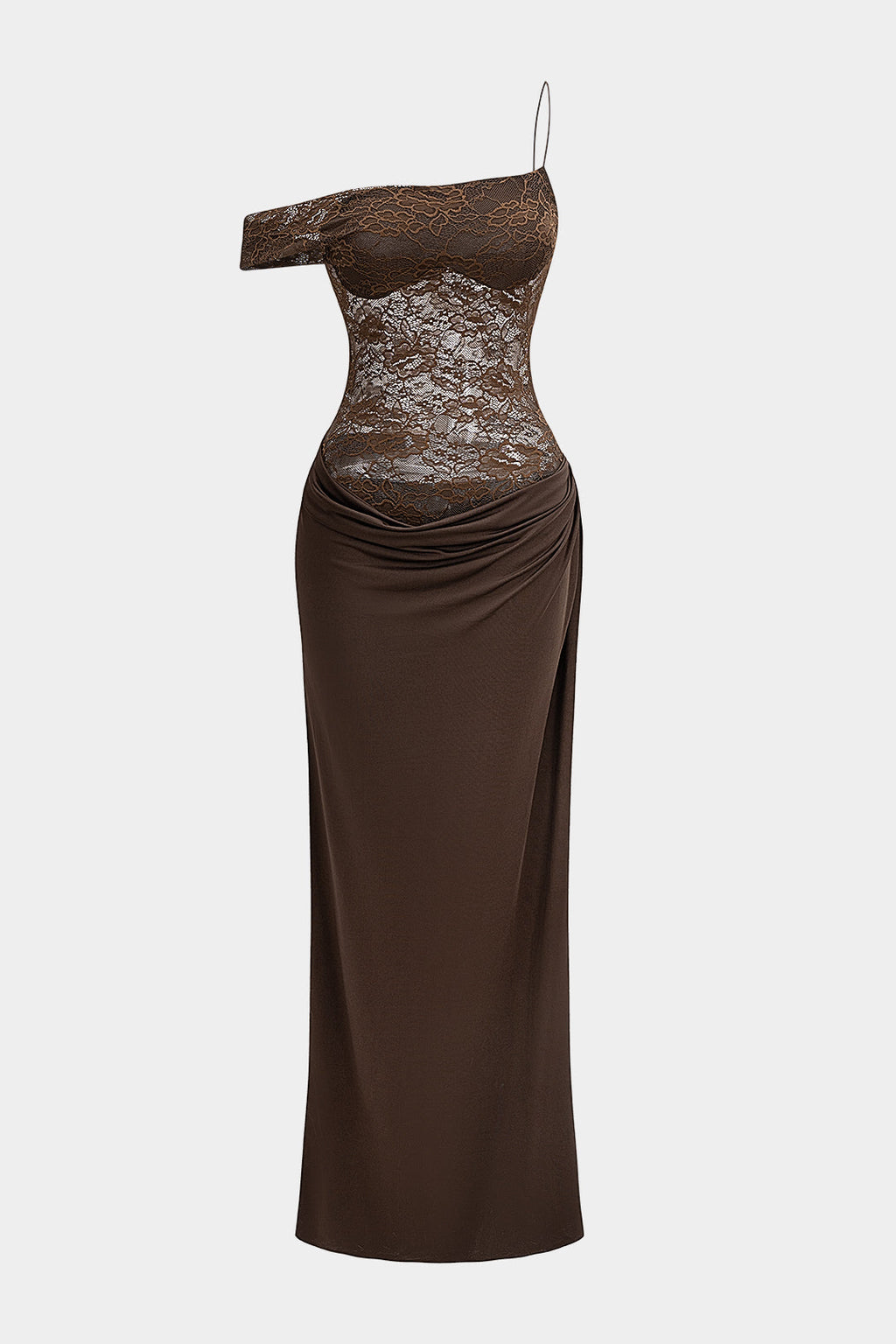 Dantel İşlemeli Patchwork Büzgülü Sırtı Açık Elbise