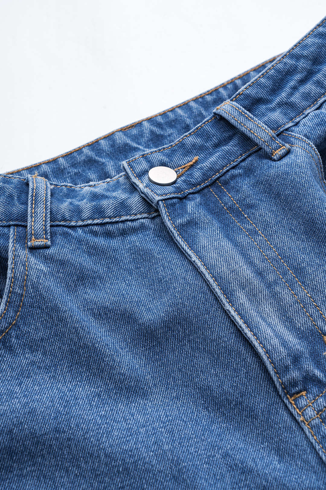 Lacivert Denim Yıkanmış Premium Geniş Paça Pantolon