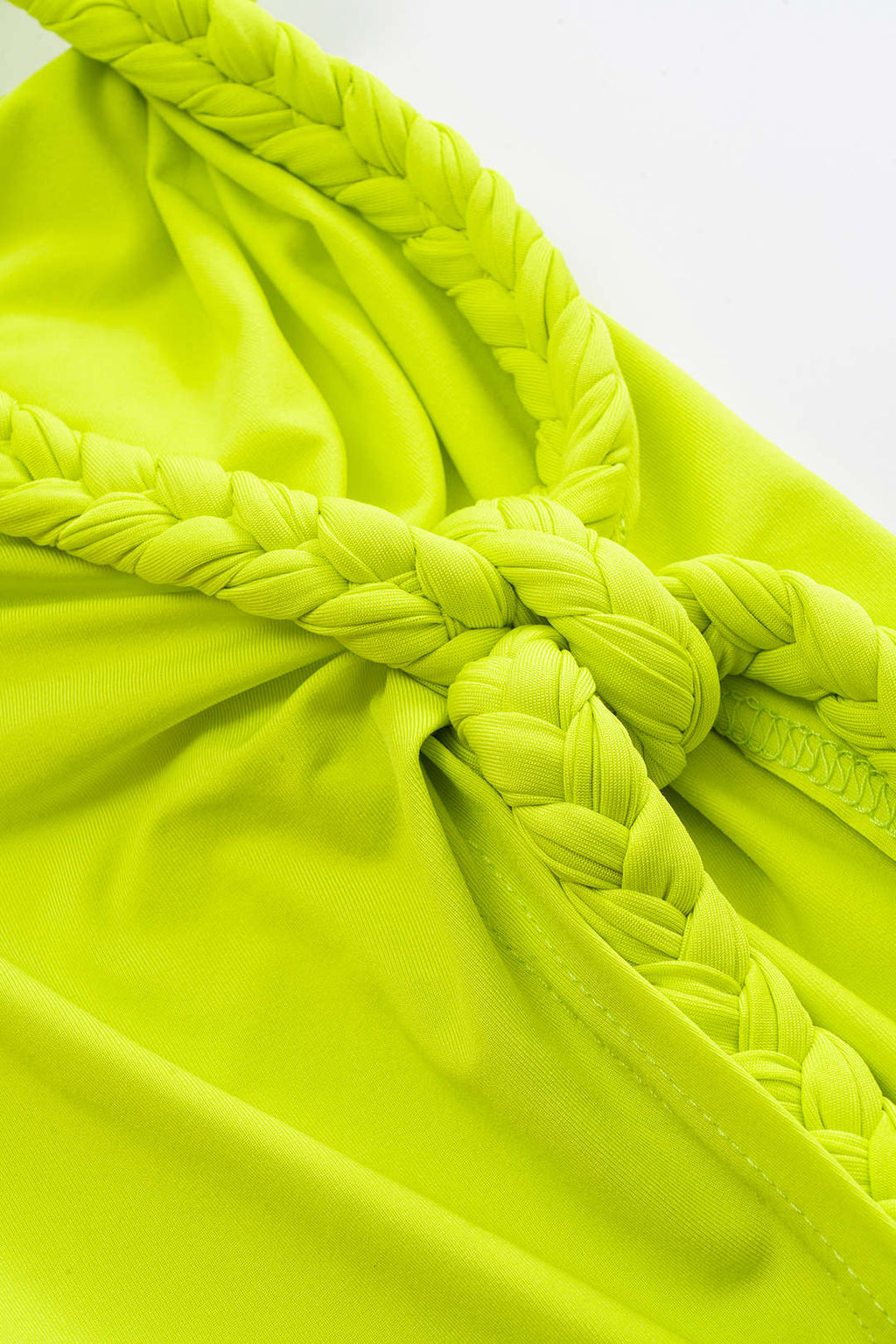 Kırışık Kesik Düğüm Bağlama Yırtmaçlı Maxi Elbise