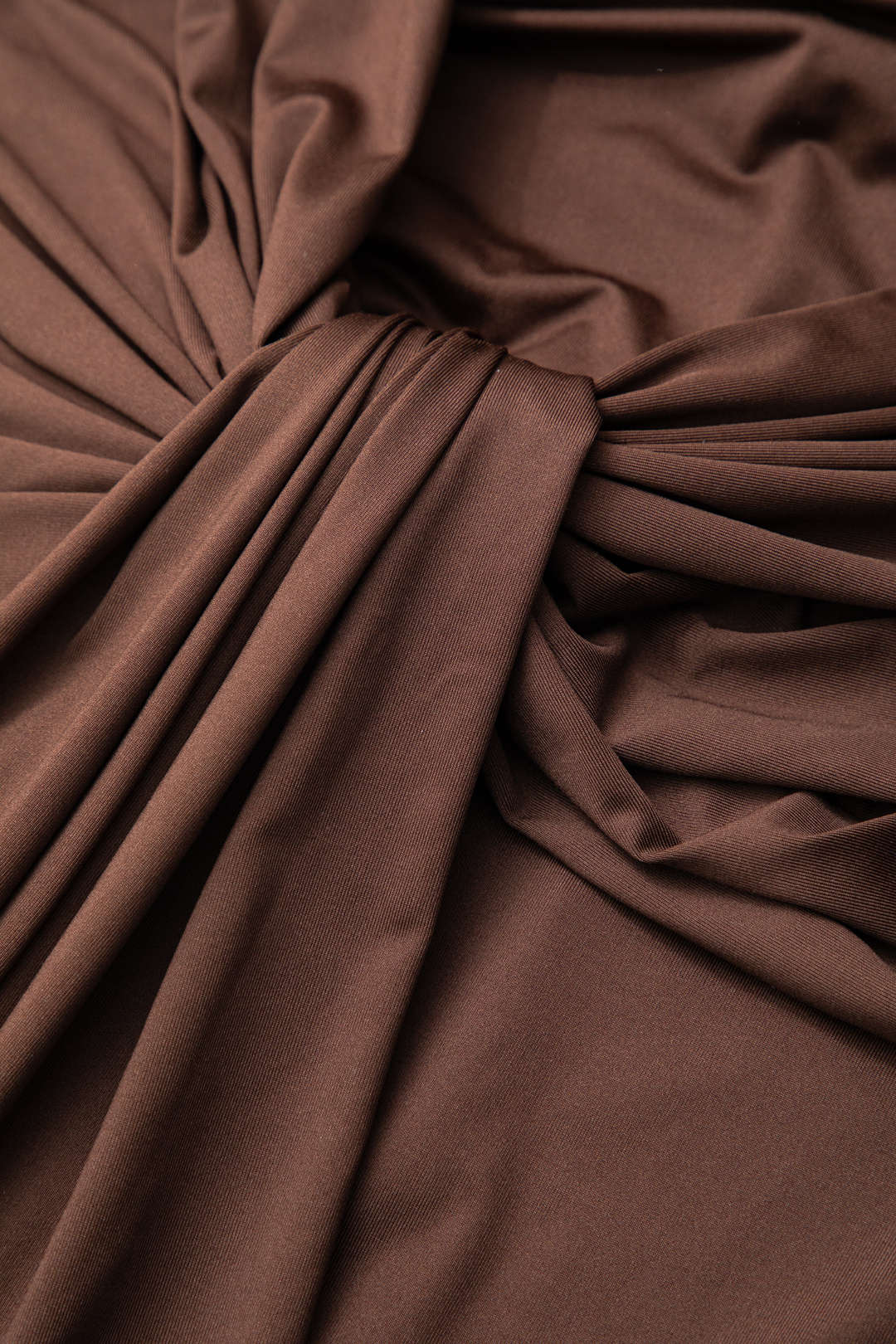 Sarmal Drapeli Yüksek Yakalıs Uzun Kollu Maxi Elbise