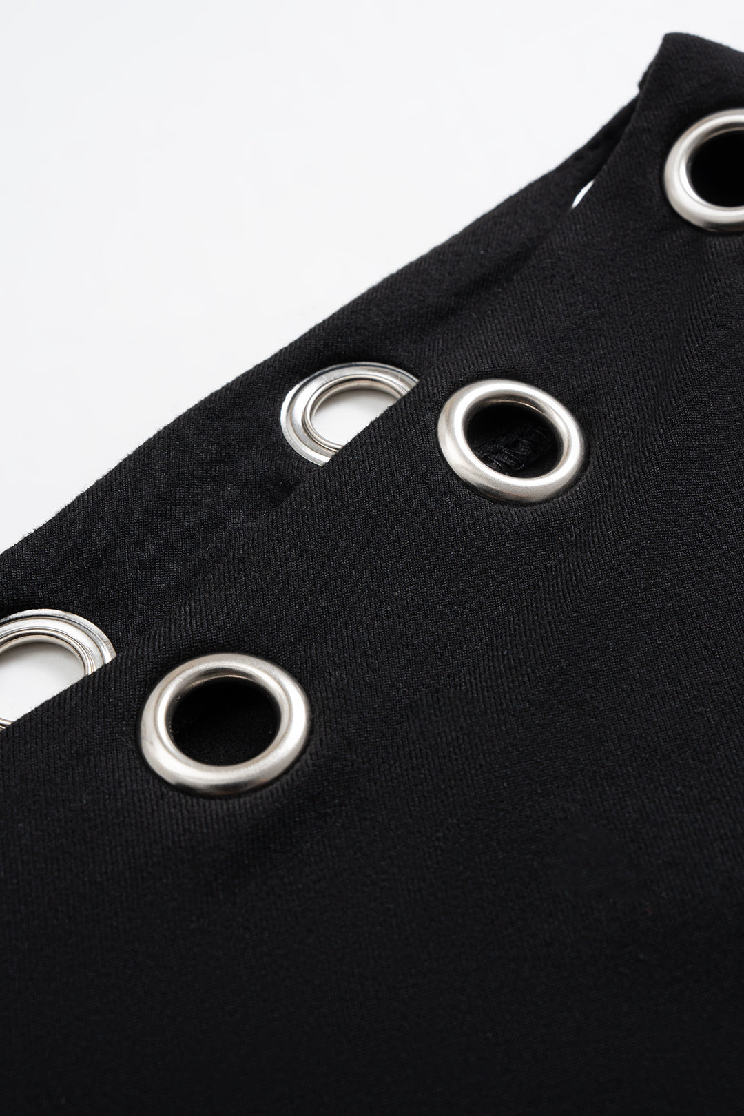 Siyah Asimetrik Yaka Kesimli Uzun Kollu Mini Elbise