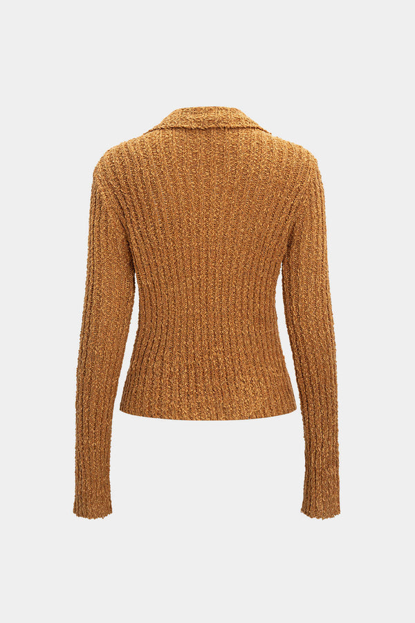 düğmeli triko bluz