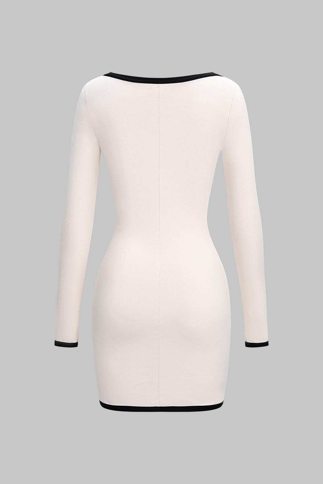 Siyah Desenli Kontrast Detaylı Kadife Uzunlukta Elbise