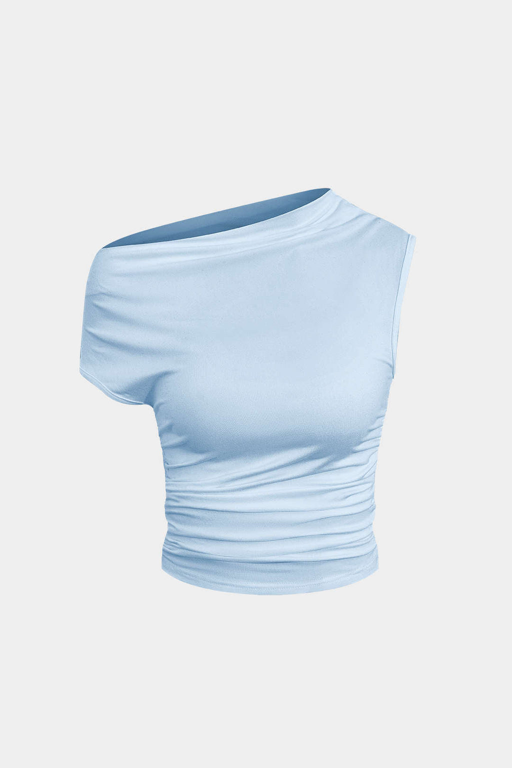 Basic Asimetrik Yırtmaçlı Crop Top Ve Bağlamalı Mini Etek Seti