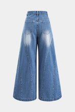 yıkanmış görünümlü denim pantolon