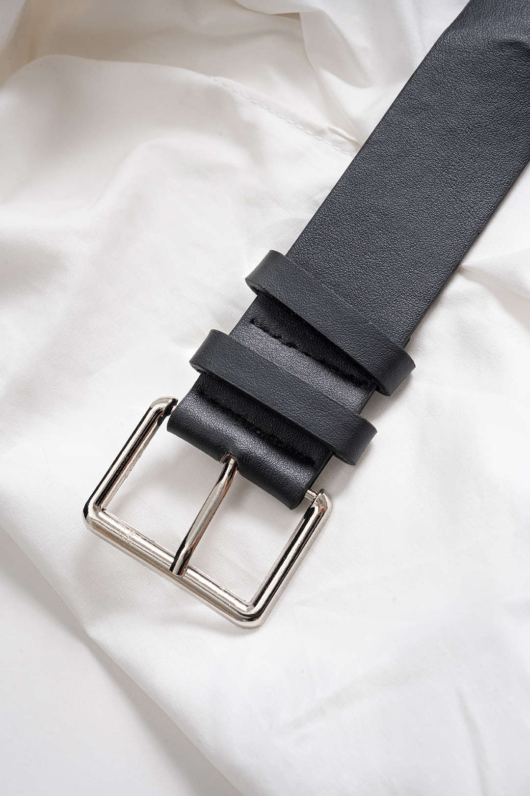 Büzgülü Kemerli Polo Yaka Uzun Kollu Şık Günlük Gömlek