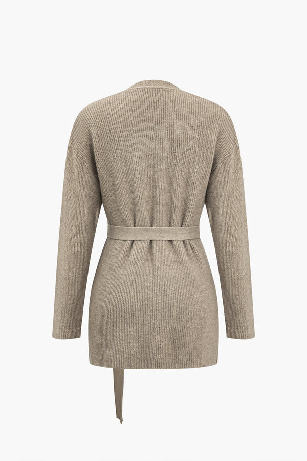 örgü kemerli uzun bluz