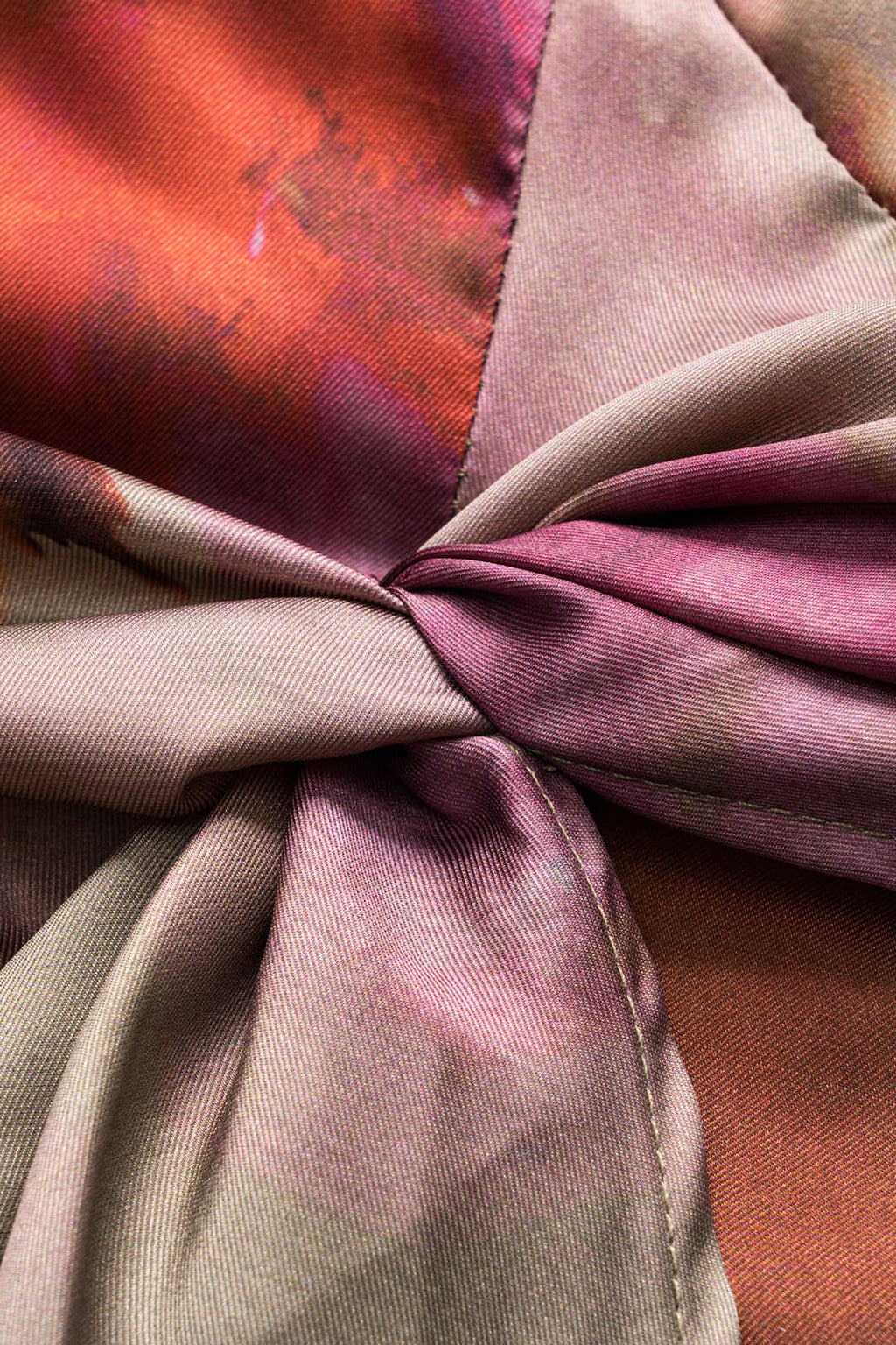 Tie Dye Fırfırlı Kesik Düğme Dönüşüm Knot Midi Elbise