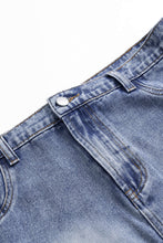 denim asimetrik yaka mini elbise