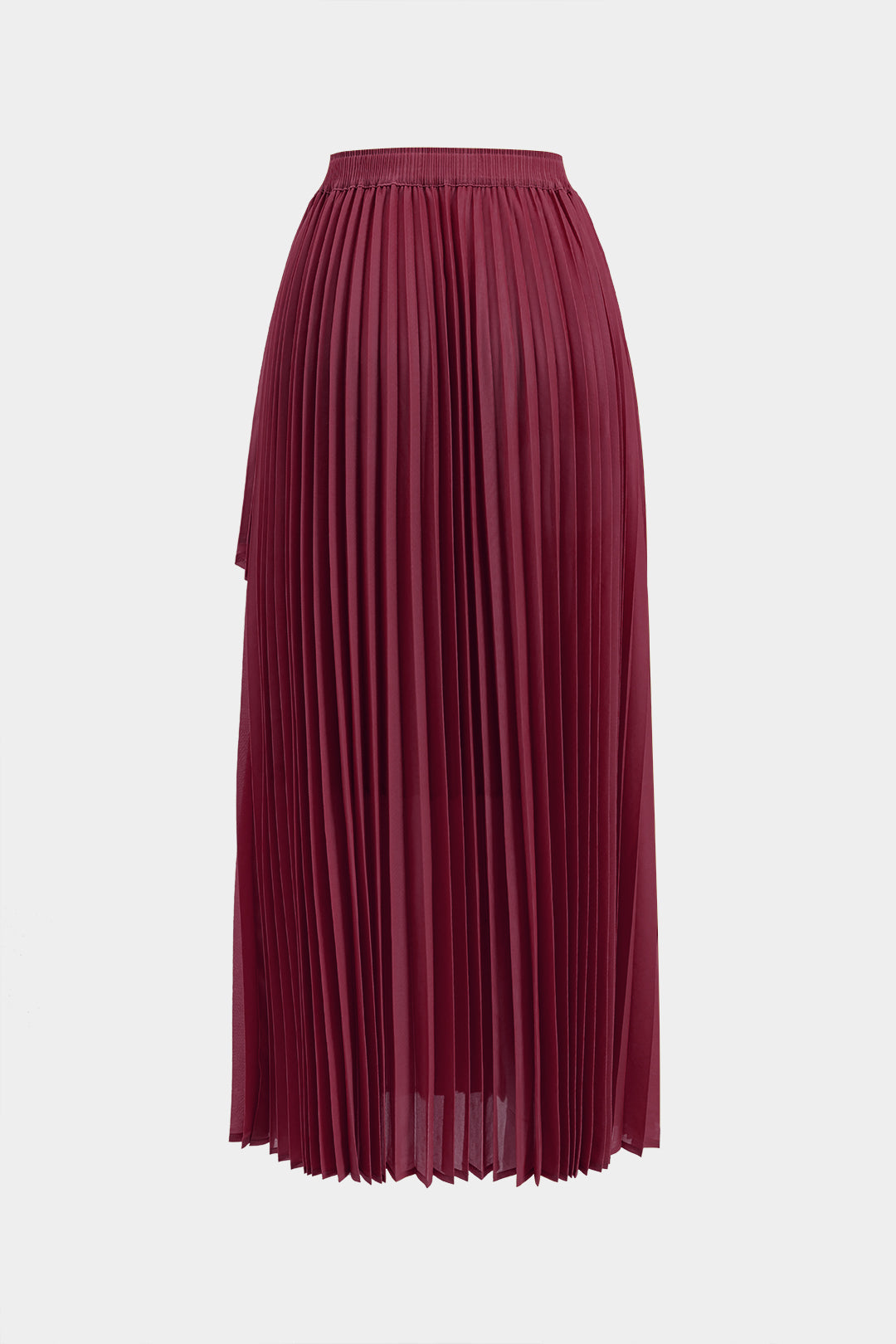 Bağcıklı Uzun Kol Bluz ve Piliseli Etek Seti