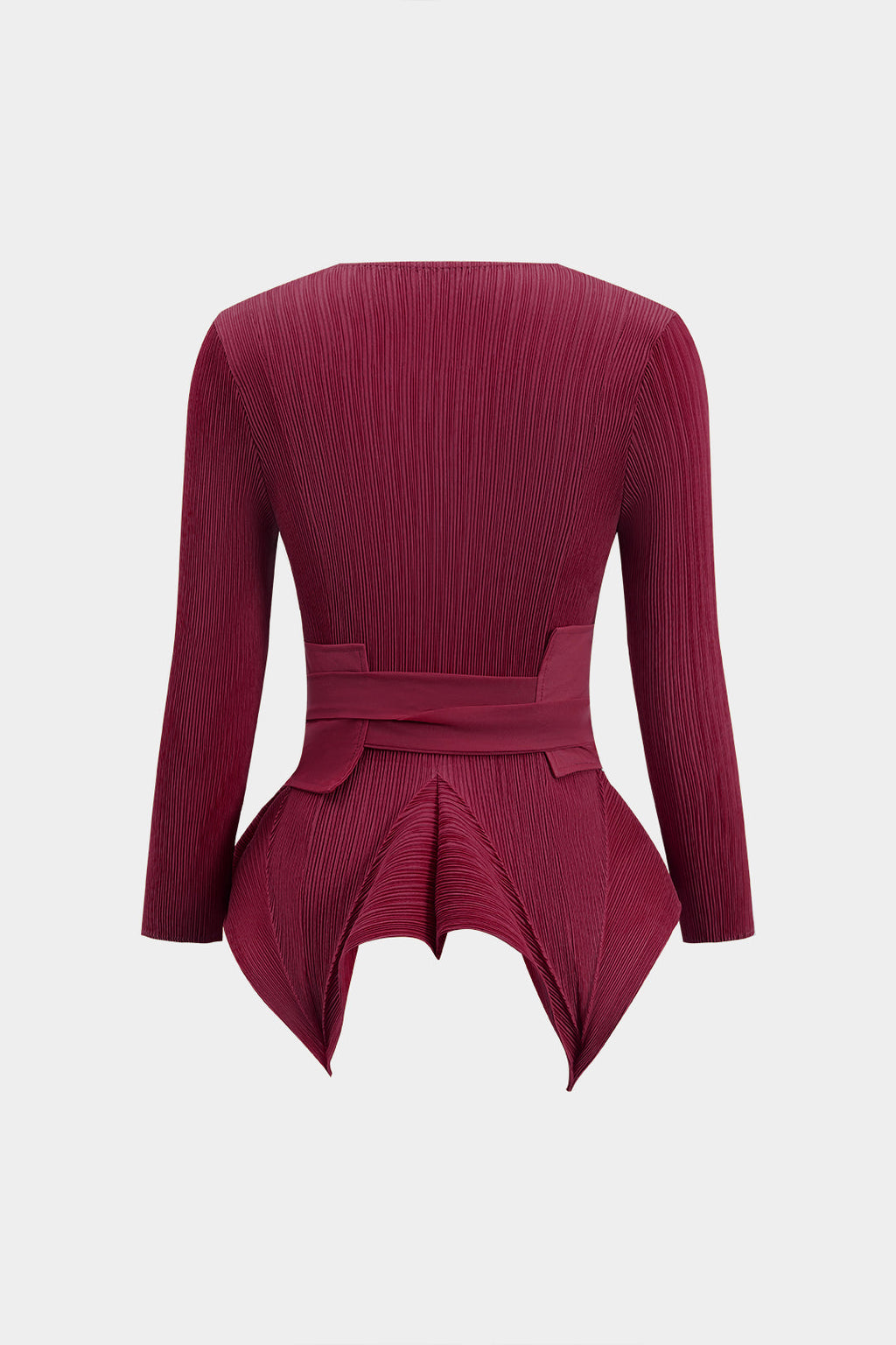 Bağcıklı Uzun Kol Bluz ve Piliseli Etek Seti