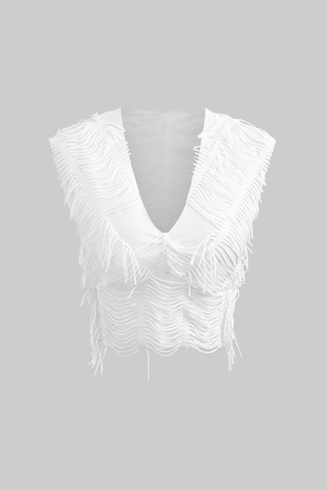 Yıpranmış V Yaka Kısa Kol Kesik Etek Takım