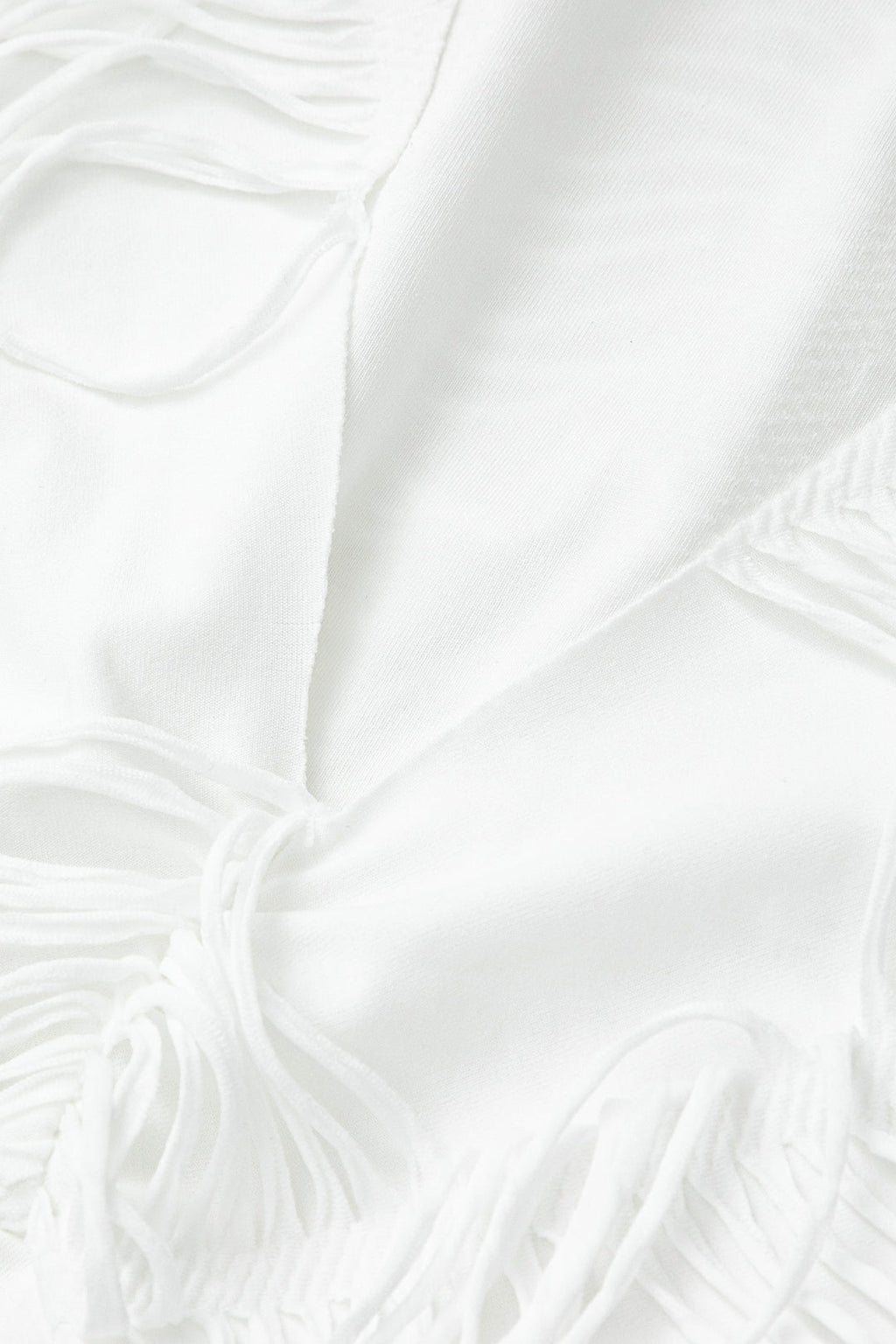 Yıpranmış V Yaka Kısa Kol Kesik Etek Takım