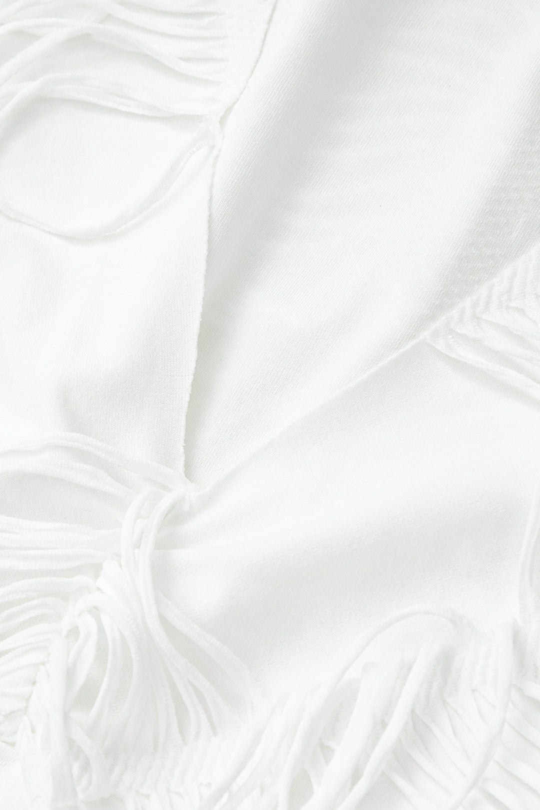 Yıpranmış V Yaka Kısa Kol Kesik Etek Takım