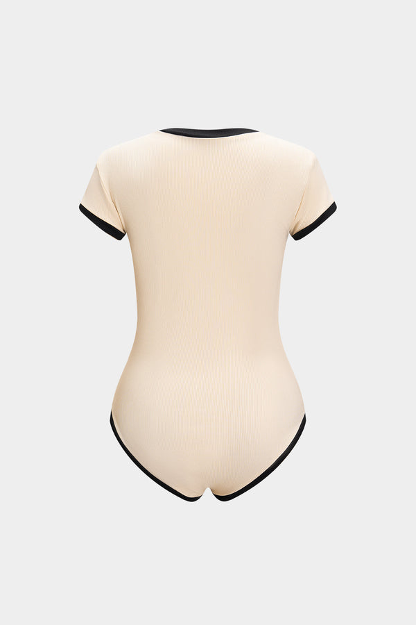 düğmeli kısa kol bodysuit