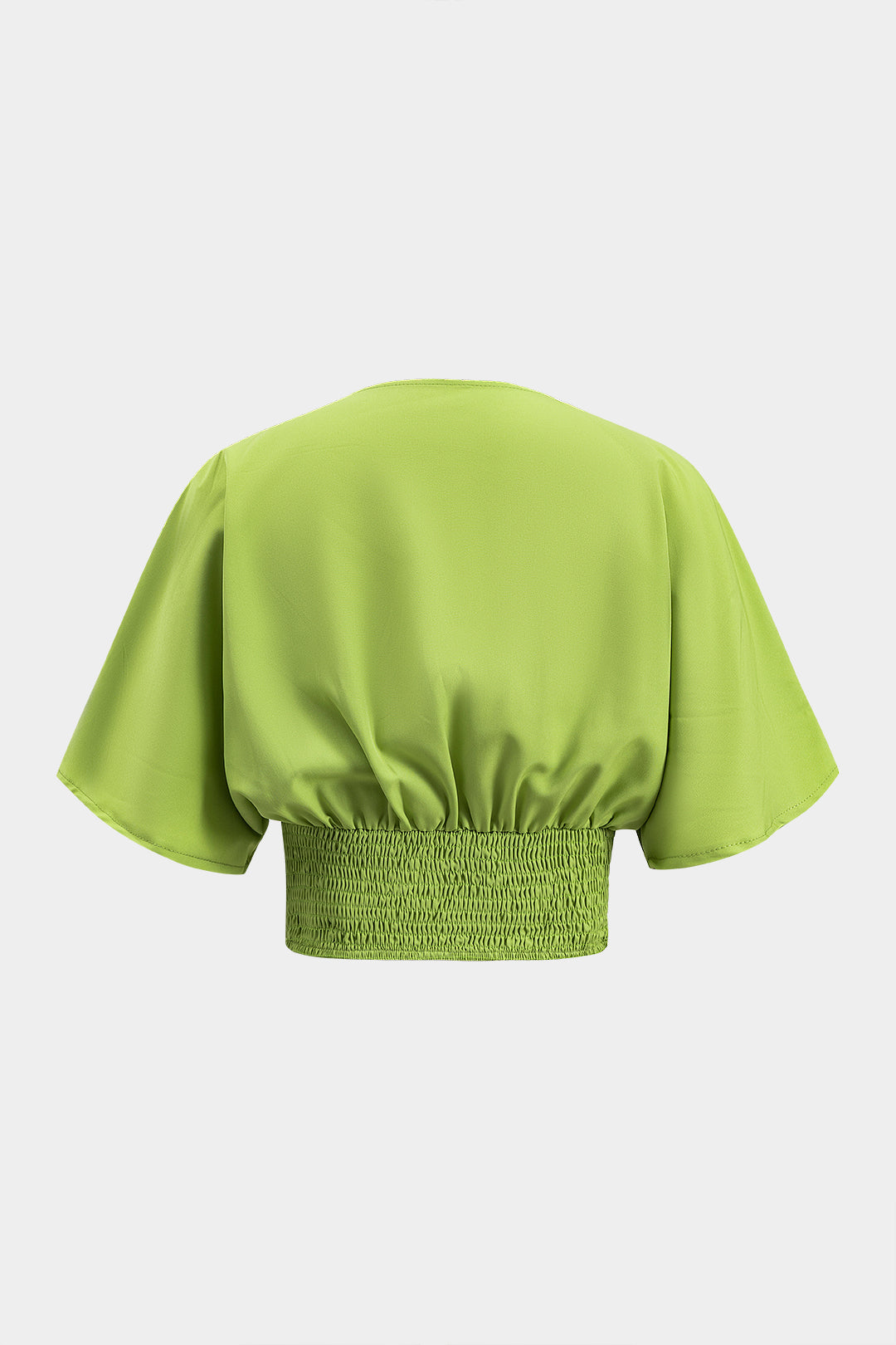 Büzgülü Kısa Kollu Üst ve Çiçek Desenli Fermuarlı Geniş Paçalı Pantolon Seti