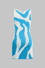 triko zebra desenli mini elbise
