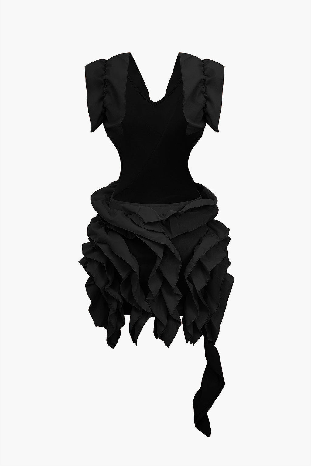 Sırt Dekoltesiz Plise Detaylı Midi Elbise