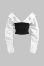 v yaka büzgülü kollu üst