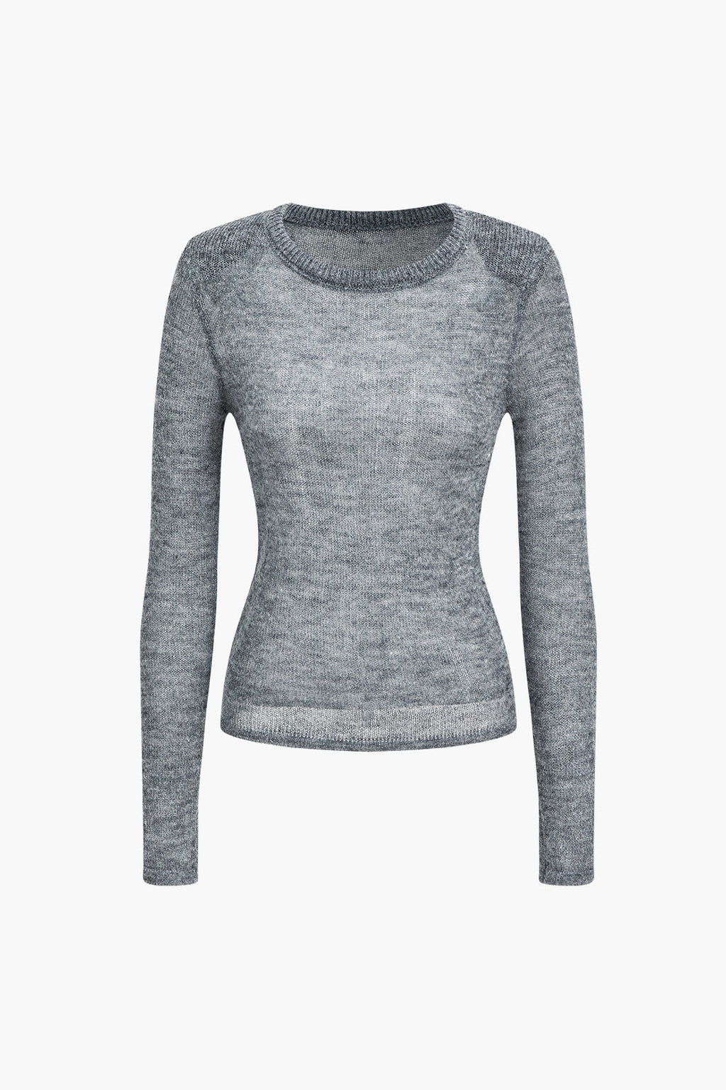 Karışık Yünlü Uzun Kollu Üst Günlük Şık Rahat Kesim