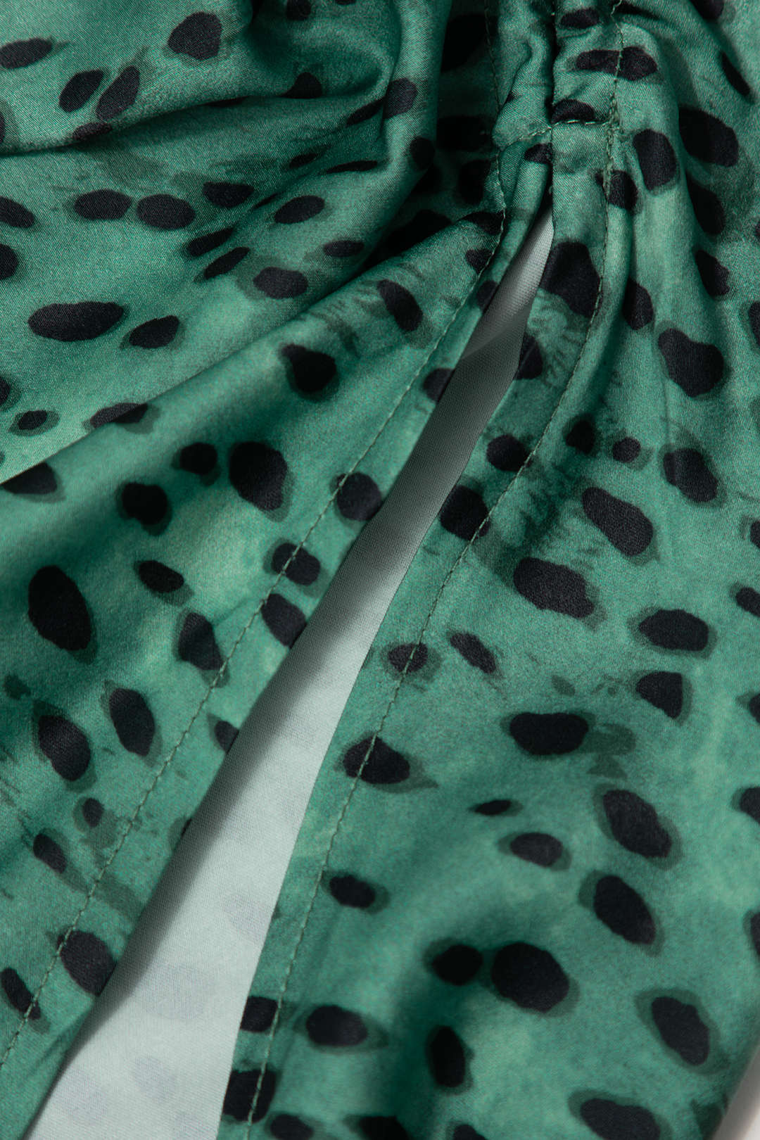 Leopar Bağcıklı Yırtmaç Etek