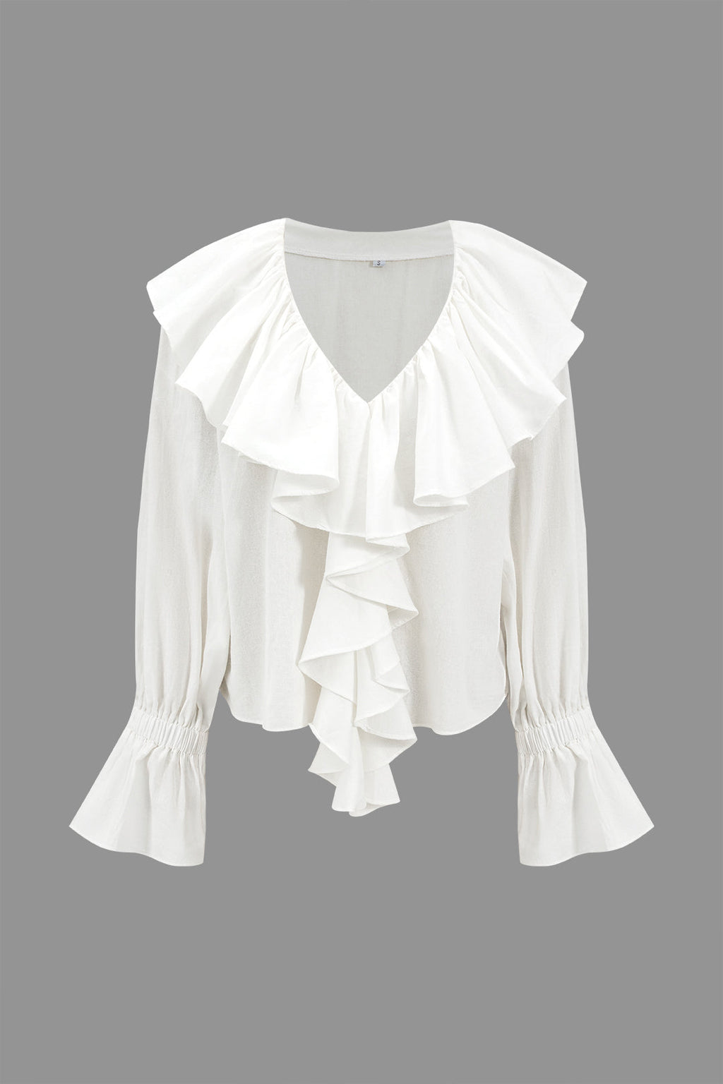 Fırfır Detaylı Uzun Kollu Pamuklu Gömlek Bol Kesim Günlük