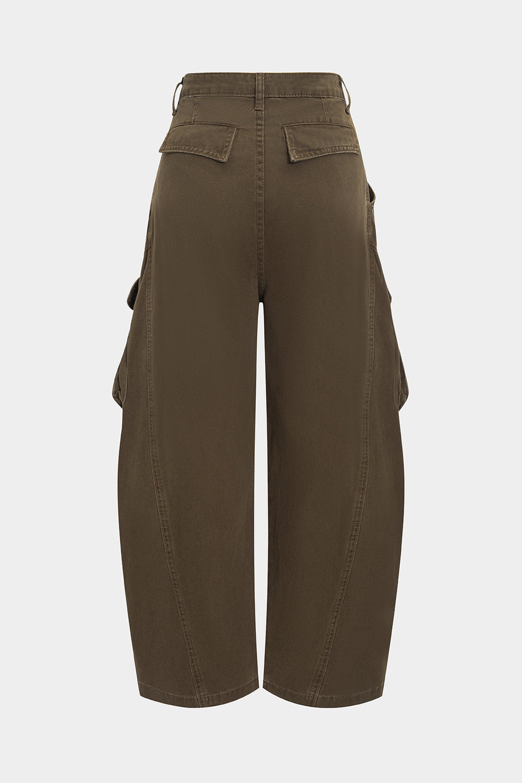 Lacivert Kumaşlı Büzgülü Cepli Geniş Kesim Pantolon