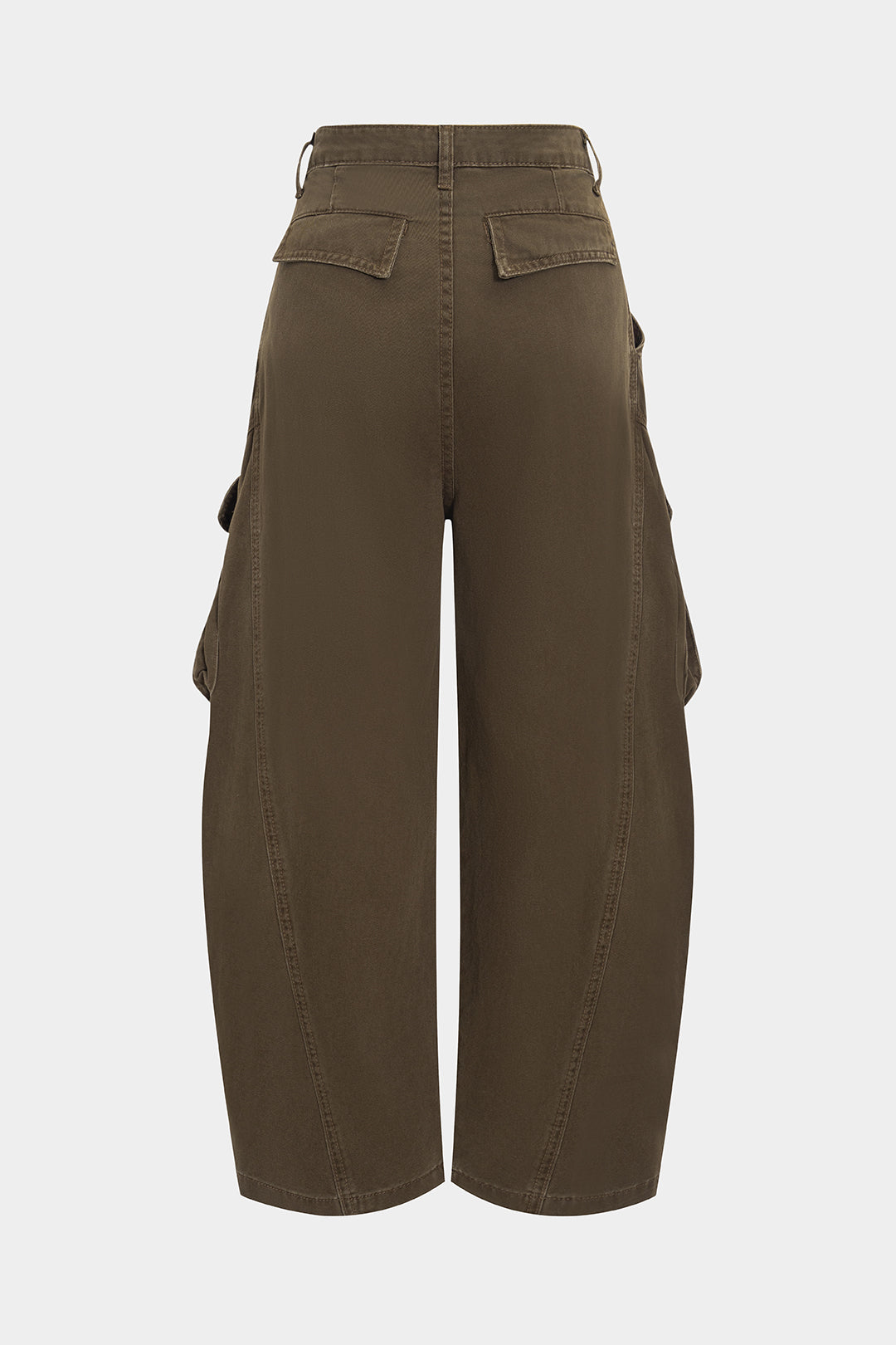 Lacivert Kumaşlı Büzgülü Cepli Geniş Kesim Pantolon