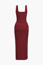 önü kesik slit midi elbise