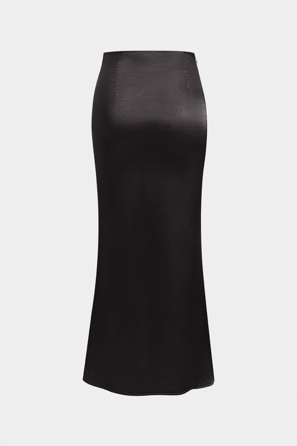 Saten Fermuarlı Etek