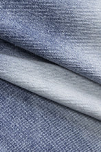 denim asimetrik yaka mini elbise