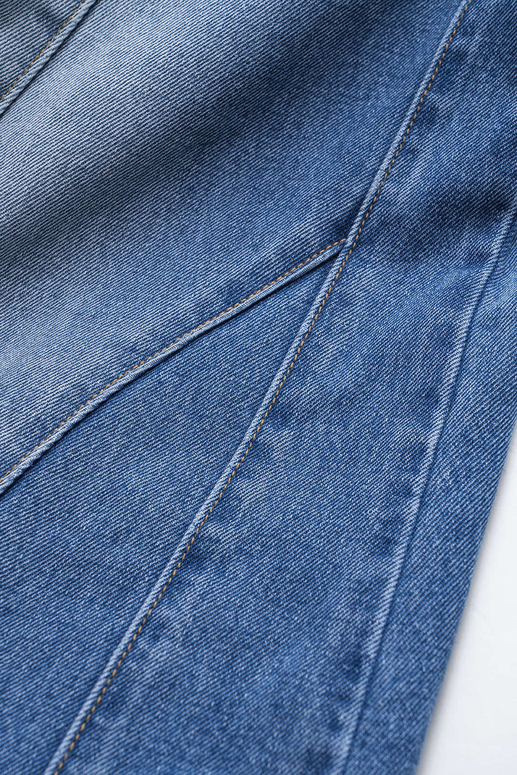 Lacivert Denim Yıkanmış Premium Geniş Paça Pantolon