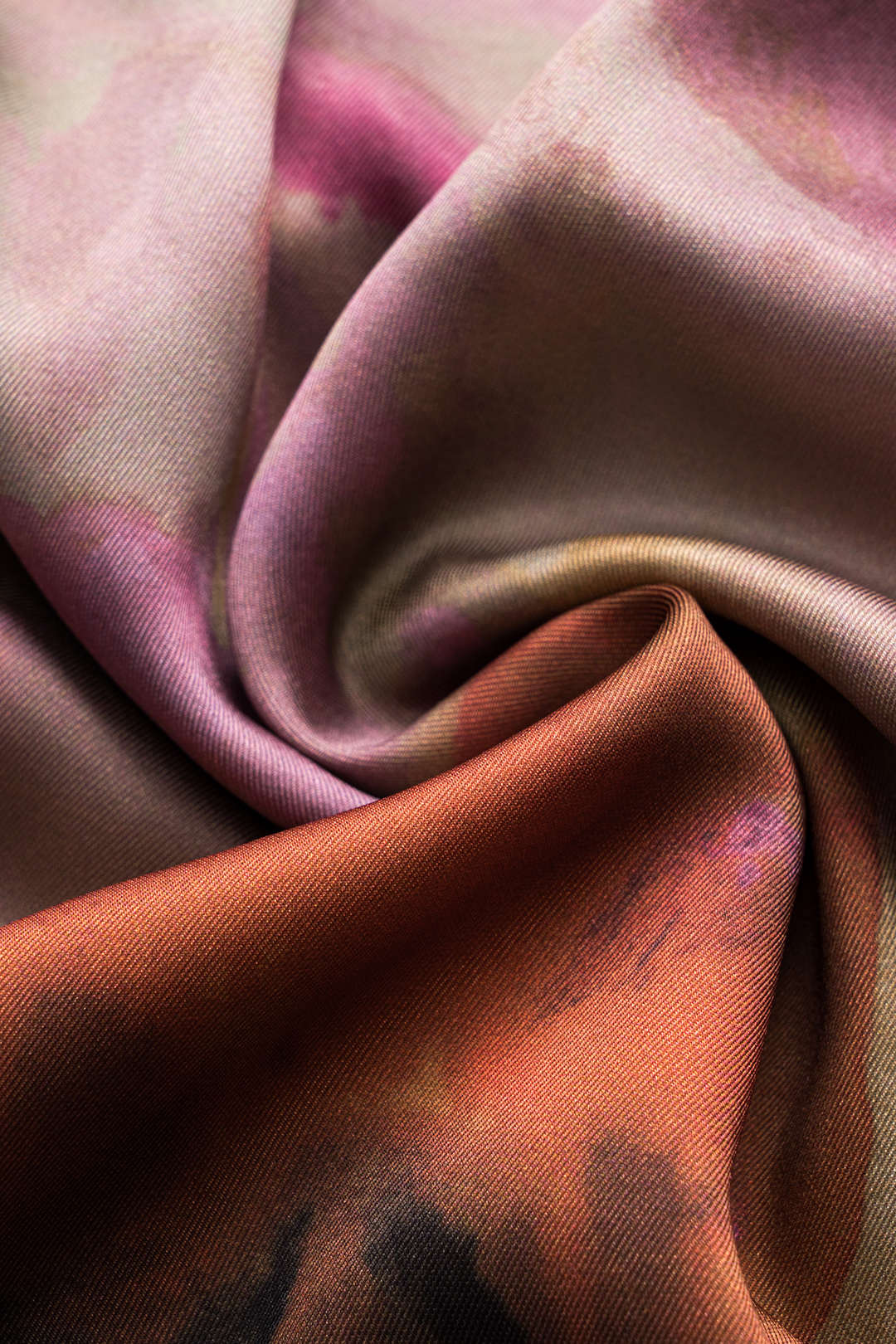 Tie Dye Fırfırlı Kesik Düğme Dönüşüm Knot Midi Elbise