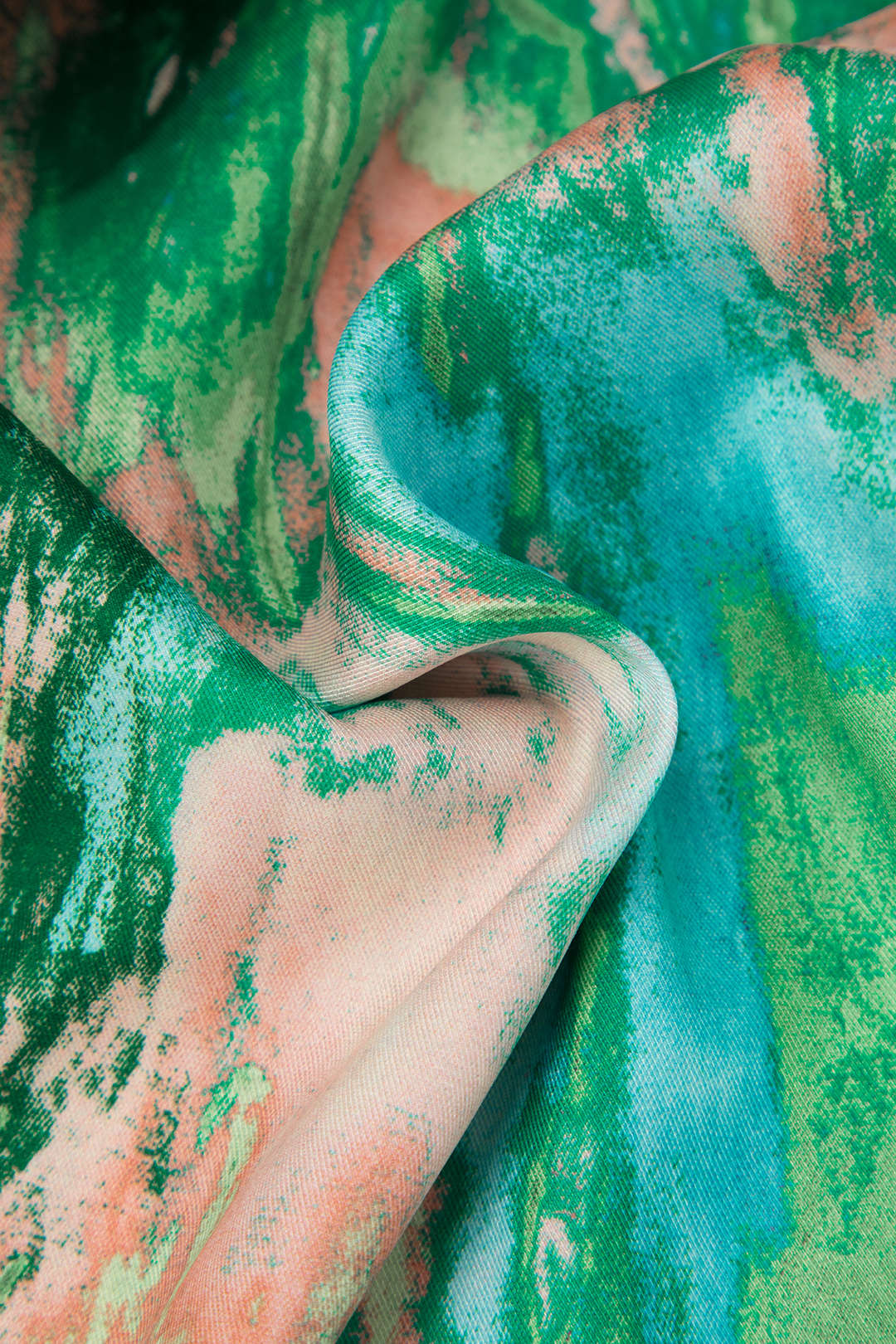 Mermer Baskılı Yüksek Bel Tam Boy Düz Pantolon